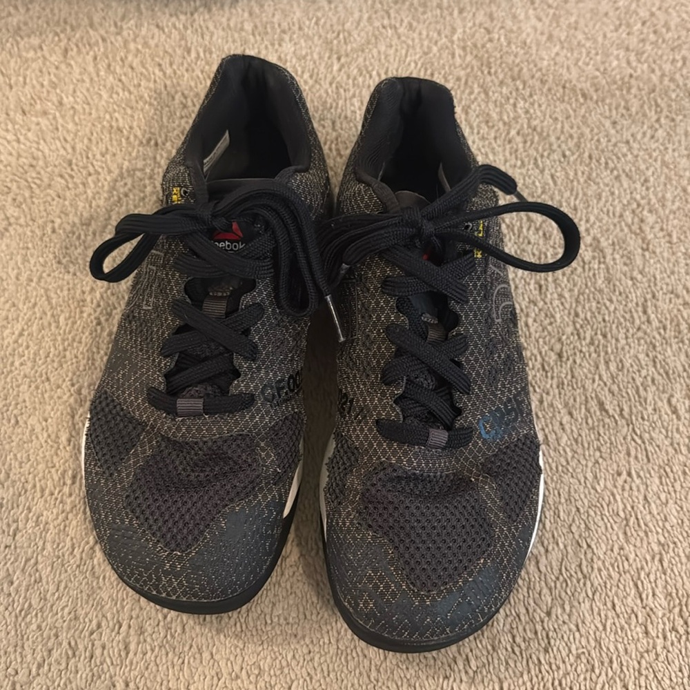 Reebok CrossFit Nano 5.0 Shoes Womens 7 Black Gray Athletic Training Kevlar *